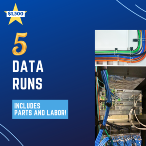 Our technicians will run, test and terminate data cables throughout your workplace/office to connect and power your phones, PCs and other devices. 