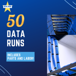 Moving to a larger workplace/office with a larger staff and more equipment? Our technicians will run, test and terminate data cables to connect and power your phones, PCs and other devices in all rooms.