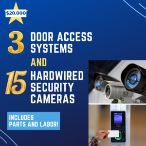 With door access systems, you can control who can and cannot access sections of your buildings. In addition, security camera systems placed internally or externally make a necessary addition to your property and can help deter crime. If you want to catch the action, call General! 